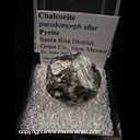 Mineral Specimen: Chalcocite Pseudomorph after Pyrite from Santa Rita District, Grant Co., New Mexico, Ex. Josie Middleton Mineral Specimen: Chalcocite Pseudomorph after Pyrite from Santa Rita District, Grant Co., New Mexico, Ex. Josie Middleton