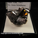 Minerals Specimen: Sphalerite from Walworth Quarry, Walworth, Wayne Co., New York, 1997, Ex. Josie Middleton Minerals Specimen: Sphalerite from Walworth Quarry, Walworth, Wayne Co., New York, 1997, Ex. Josie Middleton