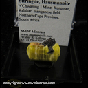 Mineral Specimen: Ettringite (double terminated), Hausmannite from N'Chwaning II Mine, Kuruman, Kalahari manganese fields, Northern Cape Province, South Africa Mineral Specimen: Ettringite (double terminated), Hausmannite from N'Chwaning II Mine, Kuruman, Kalahari manganese fields, Northern Cape Province, South Africa