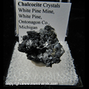 Mineral Specimen: Chalcocite Crystals from White Pine Mine, White Pine, Ontonagon County, Michigan