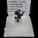 Mineral Specimen: Acanthite, Zoned Fluorite, Pyite from Guanajuato, Guanajuato, Mexico