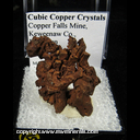 Mineral Specimen: Copper, Cubic Crystals from Copper Falls Mine, Keweenaw Co., Michigan Mineral Specimen: Copper, Cubic Crystals from Copper Falls Mine, Keweenaw Co., Michigan