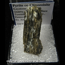 Mineral Specimen: Pyrite on Clinozoisite from Keystone Trap Rock Quarry, Cornog, Wallace Twp., Chester Co., Pennsylvania, Ex. Josie Middleton Mineral Specimen: Pyrite on Clinozoisite from Keystone Trap Rock Quarry, Cornog, Wallace Twp., Chester Co., Pennsylvania, Ex. Josie Middleton