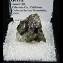 Mineral Specimen: Molybdenite, Epidote, Quartz from Garnet Hill, Calaveras Co., California, Collected by Leo Rosenhahn, 1960 Mineral Specimen: Molybdenite, Epidote, Quartz from Garnet Hill, Calaveras Co., California, Collected by Leo Rosenhahn, 1960