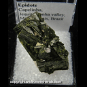 Mineral Specimen: Epidote from Capelinha, Jequitinhonha valley, Minas Gerais, Brazil Mineral Specimen: Epidote from Capelinha, Jequitinhonha valley, Minas Gerais, Brazil