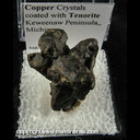 Mineral Specimen: Copper Crystals coated with Tenorite from Keweenaw Peninsula, Michigan Mineral Specimen: Copper Crystals coated with Tenorite from Keweenaw Peninsula, Michigan