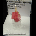 Mineral Specimen: Rhodochrosite, Quartz from Sweet Home Mine, Alma, Park Co., Colorado Mineral Specimen: Rhodochrosite, Quartz from Sweet Home Mine, Alma, Park Co., Colorado