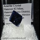Mineral Specimen: Azurite Crystal from Hanover #2 Mine, Hanover-Fierro District, Grant Co., New Mexico Ex. Steve Pullman Mineral Specimen: Azurite Crystal from Hanover #2 Mine, Hanover-Fierro District, Grant Co., New Mexico Ex. Steve Pullman