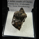 Mineral Specimen: Scheelite from Camp Bird Mine, 6 miles south of Ouray, Ouray Co., Colorado, Ex. Josie Middleton Mineral Specimen: Scheelite from Camp Bird Mine, 6 miles south of Ouray, Ouray Co., Colorado, Ex. Josie Middleton