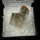 Mineral Specimen: Calcite Cleavage with Included Marcasite from Logansport, Cass Co., Indiana, Collected by R. Gannon, 1960s Mineral Specimen: Calcite Cleavage with Included Marcasite from Logansport, Cass Co., Indiana, Collected by R. Gannon, 1960s