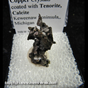 Mineral Specimen: Copper crystals coated with Tenorite and Calcite from Keweenaw Peninsula, Michigan Mineral Specimen: Copper crystals coated with Tenorite and Calcite from Keweenaw Peninsula, Michigan