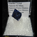 Mineral Specimen: Azurite crystal from Hanover #2 Mine, Hanover-Fierro District, Grant Co., New Mexico Ex. Steve Pullman Mineral Specimen: Azurite crystal from Hanover #2 Mine, Hanover-Fierro District, Grant Co., New Mexico Ex. Steve Pullman