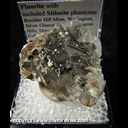 Mineral Specimen: Fluorite with Included Stibnite Phantoms from Boulder Hill Mine, Lyon Co., Nevada, Collected by Steve Pullman Mineral Specimen: Fluorite with Included Stibnite Phantoms from Boulder Hill Mine, Lyon Co., Nevada, Collected by Steve Pullman