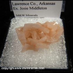 Mineral Specimen: Dolomite from Dolomite quarry, Black Rock, Lawrence County Zinc Dist., Lawrence Co., Arkansas, Ex. Josie Middleton Mineral Specimen: Dolomite from Dolomite quarry, Black Rock, Lawrence County Zinc Dist., Lawrence Co., Arkansas, Ex. Josie Middleton