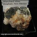 Mineral Specimen: Cerussite epimorphic pseudomorph of Galena, Quartz from Blanchard Mine, Bingham, Socorro Co., New Mexico Mineral Specimen: Cerussite epimorphic pseudomorph of Galena, Quartz from Blanchard Mine, Bingham, Socorro Co., New Mexico