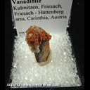 Mineral Specimen: Vanadinite from Kulmitzen, Friesach, Friesach - Huttenberg area, Carinthia, Austria Mineral Specimen: Vanadinite from Kulmitzen, Friesach, Friesach - Huttenberg area, Carinthia, Austria