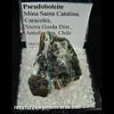 Mineral Specimen: Pseudoboleite from Mina Santa Catalina, Caracoles, Sierra Gorda Dist., Antofagasta, Chile Mineral Specimen: Pseudoboleite from Mina Santa Catalina, Caracoles, Sierra Gorda Dist., Antofagasta, Chile