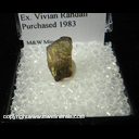 Mineral Specimen: Andalusite (Dichoric gem grade) from Espirito Santo, Brazil, Ex. Vivian Randall, purchased 1983 Mineral Specimen: Andalusite (Dichoric gem grade) from Espirito Santo, Brazil, Ex. Vivian Randall, purchased 1983