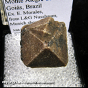 Mineral Specimen: Zircon from Monte Alegre de Goias, Goias, Brazil, Ex. E. Morales, from L&G Nussbaum, Munich show, 1983 Mineral Specimen: Zircon from Monte Alegre de Goias, Goias, Brazil, Ex. E. Morales, from L&G Nussbaum, Munich show, 1983