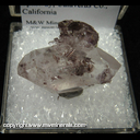 Mineral Specimen: Axinite-(Fe) on and included in Double Terminated Quartz from New Melones Dam, Calaveras Co., California Mineral Specimen: Axinite-(Fe) on and included in Double Terminated Quartz from New Melones Dam, Calaveras Co., California