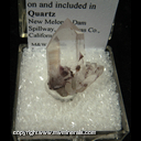 Mineral Specimen: Axinite-(Fe) on and included in Quartz from New Melones Dam, Calaveras Co., California Mineral Specimen: Axinite-(Fe) on and included in Quartz from New Melones Dam, Calaveras Co., California