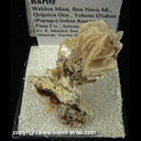 Mineral Specimen: Barite from Weldon Mine, Ben Nevis Mt., Quijotoa Dist., Tohono O'odom (Papago) Indian Reservation, Pima Co., Arizona, Ex. E. Morales, from Roberts Minerals, Tucson show, 2/1981 Mineral Specimen: Barite from Weldon Mine, Ben Nevis Mt., Quijotoa Dist., Tohono O'odom (Papago) Indian Reservation, Pima Co., Arizona, Ex. E. Morales, from Roberts Minerals, Tucson show, 2/1981