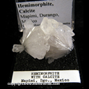 Mineral Specimen: Hemimorphite, Calcite from Mapimi, Durango, Mexico Ex. E. Morales, from Tucson show, 1985 Mineral Specimen: Hemimorphite, Calcite from Mapimi, Durango, Mexico Ex. E. Morales, from Tucson show, 1985