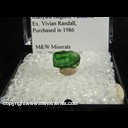 Mineral Specimen: Tsavorite (Chrome Grossular) - gem grade - 1.75 ct from Simanjiro District, Manyara Region, Tanzania, Ex. Vivian Randall, Purchased in 1986 Mineral Specimen: Tsavorite (Chrome Grossular) - gem grade - 1.75 ct from Simanjiro District, Manyara Region, Tanzania, Ex. Vivian Randall, Purchased in 1986