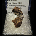 Mineral Specimen: Silver/Copper Halfbreed from from stamp mill, Keweenaw Peninsual, Michigan Mineral Specimen: Silver/Copper Halfbreed from from stamp mill, Keweenaw Peninsual, Michigan