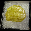 Mineral Specimen: Sulfur from Maybee, Monroe Co., Michigan, W. Kellogg, Dec. 21, 1991 Mineral Specimen: Sulfur from Maybee, Monroe Co., Michigan, W. Kellogg, Dec. 21, 1991