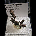 Mineral Specimen: Copper Crystals from Phoenix Mine, Keweenaw Co., Michigan