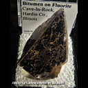 Mineral Specimen: Bitumen on Fluorite from Cave-In-Rock, Hardin Co., Illinois Mineral Specimen: Bitumen on Fluorite from Cave-In-Rock, Hardin Co., Illinois