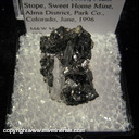 Mineral Specimen: Tetrahedrite, Quartz, other Sulfides from Blue Moon Pocket, Main Stope, Sweet Home Mine, Alma District, Colorado, June, 1996 Mineral Specimen: Tetrahedrite, Quartz, other Sulfides from Blue Moon Pocket, Main Stope, Sweet Home Mine, Alma District, Colorado, June, 1996