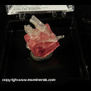 Mineral Specimen: Quartz on Rhodochrosite from Rainbow Pocket, Tetrahedrite Stope, Sweet Home Mine, Alma District, Park Co., Colorado, August, 1992 Mineral Specimen: Quartz on Rhodochrosite from Rainbow Pocket, Tetrahedrite Stope, Sweet Home Mine, Alma District, Park Co., Colorado, August, 1992
