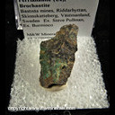 Mineral Specimen: Cerite-Ce, Ferriallanite-(Ce), Brochantite from Bastnas Mines, Riddarhyttan, Skinnskatteberg, Vastmanland County, Sweden Mineral Specimen: Cerite-Ce, Ferriallanite-(Ce), Brochantite from Bastnas Mines, Riddarhyttan, Skinnskatteberg, Vastmanland County, Sweden