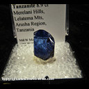 Mineral Specimen: Tanzanite 8.9 ct from Merelani Hills, Lelatema Mts, Arusha Region, Tanzania