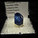 Mineral Specimen: Tanzanite 8.9 ct from Merelani Hills, Lelatema Mts, Arusha Region, Tanzania Mineral Specimen: Tanzanite 8.9 ct from Merelani Hills, Lelatema Mts, Arusha Region, Tanzania