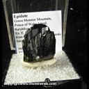 Mineral Specimen: Epidote from Green Monster Mountain, Prince of Wales Island, Ketchikan Dist., Alaska, Ex. E. Morales, from Carousel Gems & Minerals, Seton Hall show, 1983 Mineral Specimen: Epidote from Green Monster Mountain, Prince of Wales Island, Ketchikan Dist., Alaska, Ex. E. Morales, from Carousel Gems & Minerals, Seton Hall show, 1983