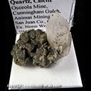 Mineral Specimen: Quartz, Calcite from Osceola Mine, Cunningham Gulch, Animas Mining Dist., San Juan Co., Colorado, Ex. Norm Woods Mineral Specimen: Quartz, Calcite from Osceola Mine, Cunningham Gulch, Animas Mining Dist., San Juan Co., Colorado, Ex. Norm Woods