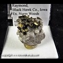 Mineral Specimen: Marasite on Calcite from Pint's Quarry, Raymond, Blackhawk Co., Iowa, Ex. Norm Woods