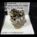 Mineral Specimen: Marasite on Calcite from Pint's Quarry, Raymond, Blackhawk Co., Iowa, Ex. Norm Woods Mineral Specimen: Marasite on Calcite from Pint's Quarry, Raymond, Blackhawk Co., Iowa, Ex. Norm Woods