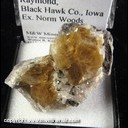 Mineral Specimen: Fluorite and Pyrite on Calcite from Pint's Quarry, Raymond, Blackhawk Co., Iowa, Ex. Norm Woods Mineral Specimen: Fluorite and Pyrite on Calcite from Pint's Quarry, Raymond, Blackhawk Co., Iowa, Ex. Norm Woods
