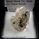 Mineral Specimen: Pyrite on Calcite from Pint's Quarry, Raymond, Blackhawk Co., Iowa, Ex. Norm Woods Mineral Specimen: Pyrite on Calcite from Pint's Quarry, Raymond, Blackhawk Co., Iowa, Ex. Norm Woods