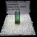 Mineral Specimen: Tourmaline -Elbaite , facet grade, 3.25 cts from Minas Gerais, Brazil, Ex. Jim Defoe Mineral Specimen: Tourmaline -Elbaite , facet grade, 3.25 cts from Minas Gerais, Brazil, Ex. Jim Defoe