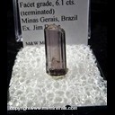 Mineral Specimen: Tourmaline -Elbaite , facet grade, 6.1 cts from Minas Gerais, Brazil, Ex. Jim Defoe Mineral Specimen: Tourmaline -Elbaite , facet grade, 6.1 cts from Minas Gerais, Brazil, Ex. Jim Defoe