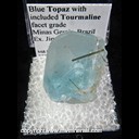 Mineral Specimen: Topaz with Included Tourmaline from Minas Gerais, Brazil, Ex. Jim Defoe Mineral Specimen: Topaz with Included Tourmaline from Minas Gerais, Brazil, Ex. Jim Defoe