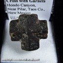 Mineral Specimen: Staurolite Twinned Crystals variety: Fairy Cross with Garnets from Hondo Canyon, Near Pilar, Taos Co., New Mexico