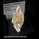Mineral Specimen: Calcite on Quartz from Monroe Co., Indiana, Ex. Norm Woods Mineral Specimen: Calcite on Quartz from Monroe Co., Indiana, Ex. Norm Woods