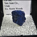 Mineral Specimen: Azurite from La Sal, San Juan Co., Utah Ex. Norm Woods Mineral Specimen: Azurite from La Sal, San Juan Co., Utah Ex. Norm Woods
