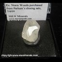 Mineral Specimen: Datolite from State Route 4 roadcut, Farmington, Hartford Co., Connecticut, Ex. Norn Woods, purchased from Perham's closing sale, 7/4/09 Mineral Specimen: Datolite from State Route 4 roadcut, Farmington, Hartford Co., Connecticut, Ex. Norn Woods, purchased from Perham's closing sale, 7/4/09